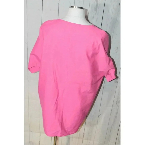 Crest Women's Pink Short Sleeve Scrub Shirt Size L - Picture 3 of 6